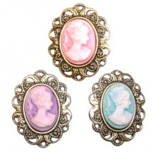 귀여운여인까메오13*18(핑크,보라,블루)