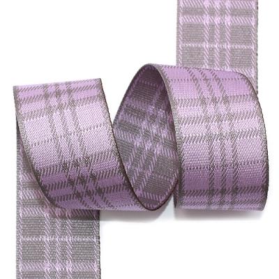 연보라/회색 고급체크(자카드)