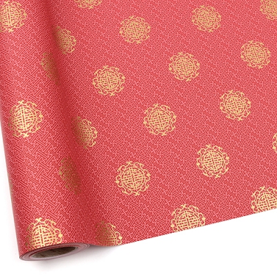 빨강/금박전통문양(롤포장지)